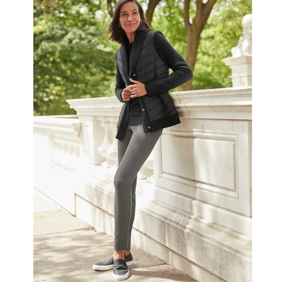 NWOT Talbots Sweater Sleeve Puffer Jacket Ivory Sz M - Picture 3 of 12